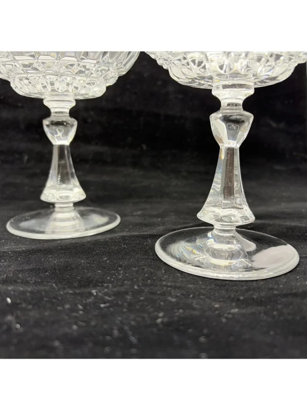 Vintage Nachtmann Astra Crystal Champagne Coupe Tall Sherbet Glasses Set of 4